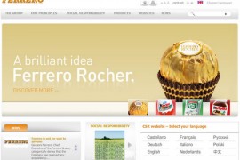 Ferrero:意大利费列罗巧克力品牌官网：www.ferrero.com