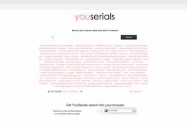Youserials:软件注册码搜索引擎：www.youserials.com