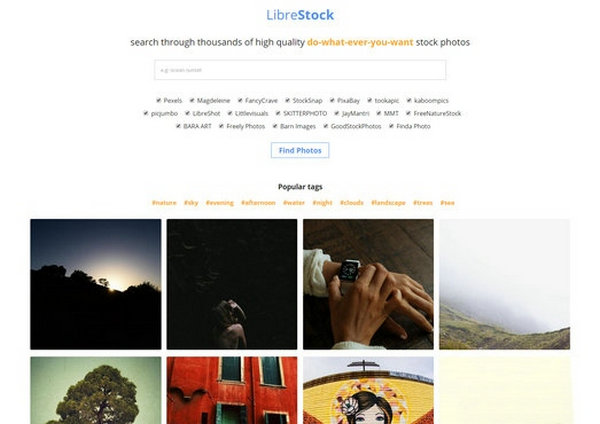 LibreStock:免费优质素材搜索引擎：librestock.com