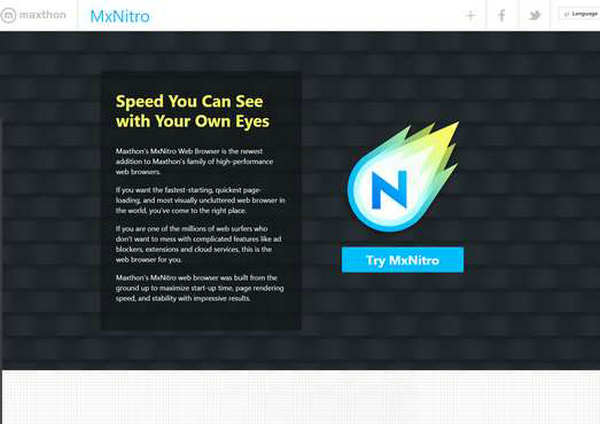 MxNitro:世界最快浏览器：usa.maxthon.com/mxnitro