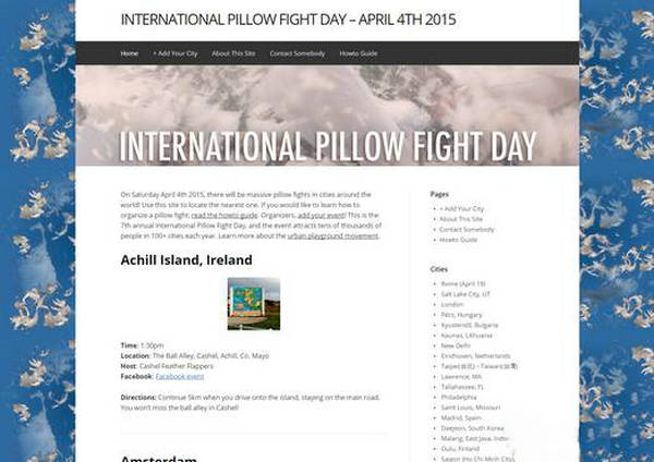 国际枕头大战日官网【Pillow】：pillowfightday.com