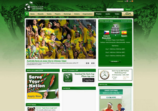 DavisCup:戴维斯杯网球公开赛官方网站：www.daviscup.com