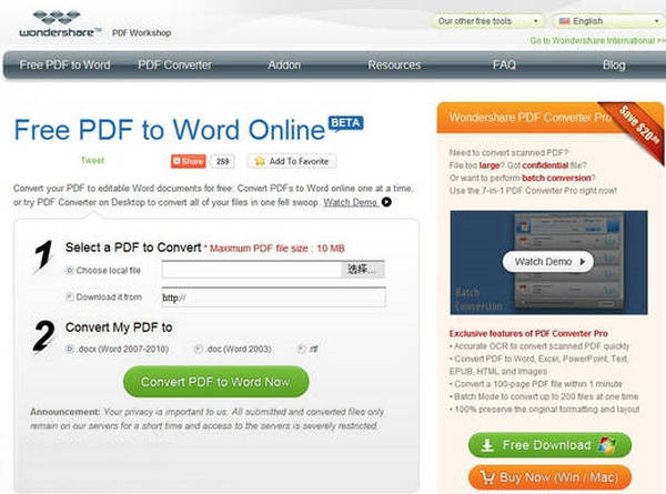 Free-PdfToWord:免费PDF转换WORD工具：www.free-pdftoword.com