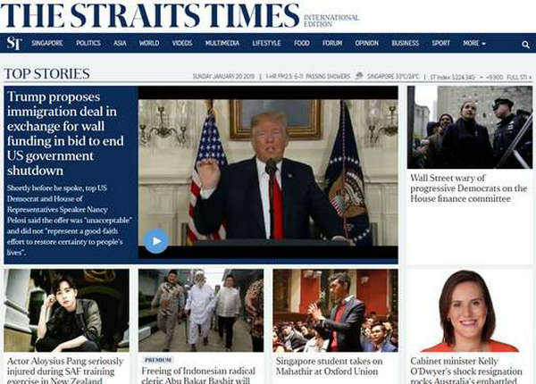 StraitsTimes:新加坡海峡时报：www.straitstimes.com