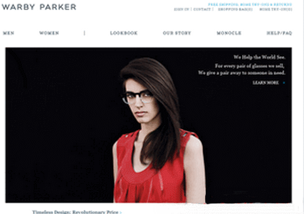 Warbyparker:沃比帕克眼镜品牌：www.warbyparker.com