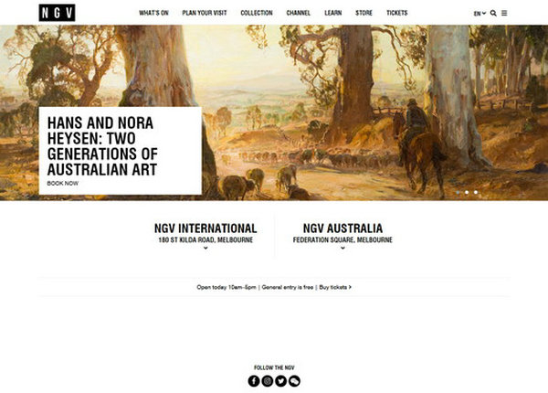 维多利亚州国立美术馆：www.ngv.vic.gov.au