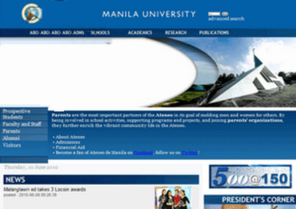 ADMU:菲律宾雅典耀大学：www.admu.edu.ph