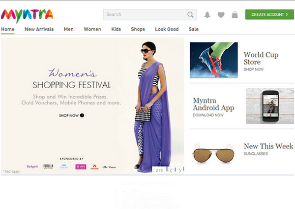 Myntra:印度时尚与生活方式门户：www.myntra.com