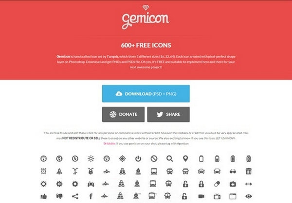 GemIcon:免费ICON图标素材分享网：budicon.co
