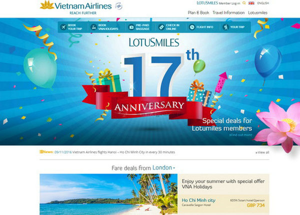 VietnamAirlines|越南航空公司：www.vietnamairlines.com