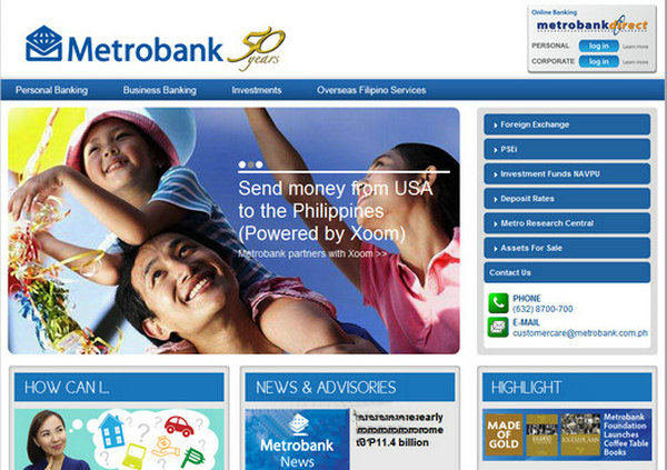 Metrobank:菲律宾首都银行官网：www.metrobank.com.cn