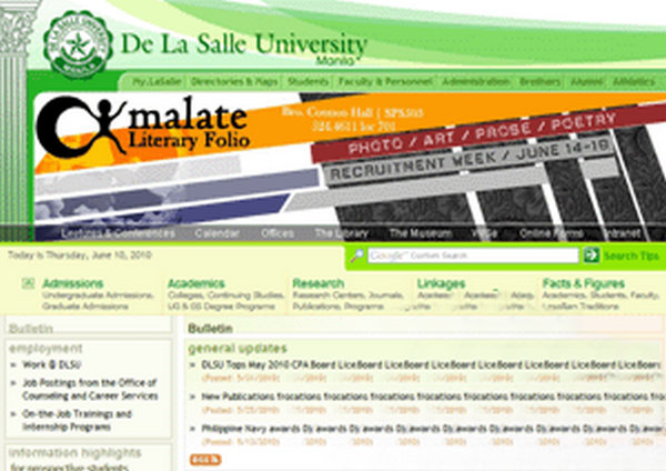 DLSU:菲律宾德拉萨大学：www.dlsu.edu.ph