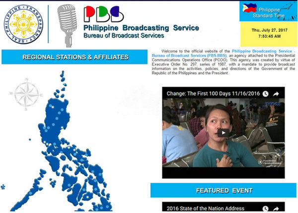 PBS|菲律宾国家广播电台：pbs.gov.ph