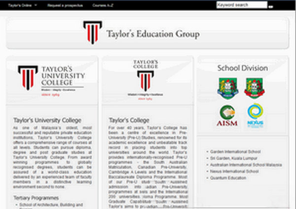 Taylors|马来西亚泰莱大学：www.taylors.net.cn
