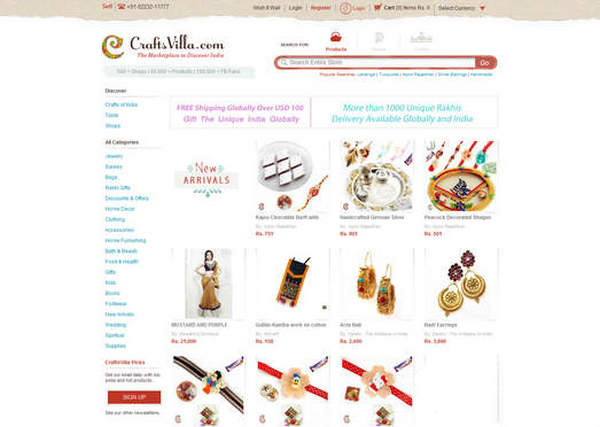 CraftsVilla:在线手工艺品交易平台：www.craftsvilla.com