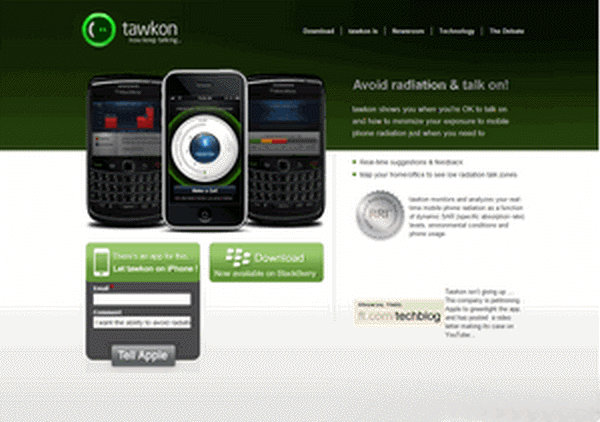 Tawkon:在线手机辐射测试工具：www.tawkon.com