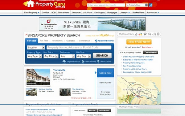 PropertyGuru:新加坡房地产门户网：www.propertyguru.com.sg