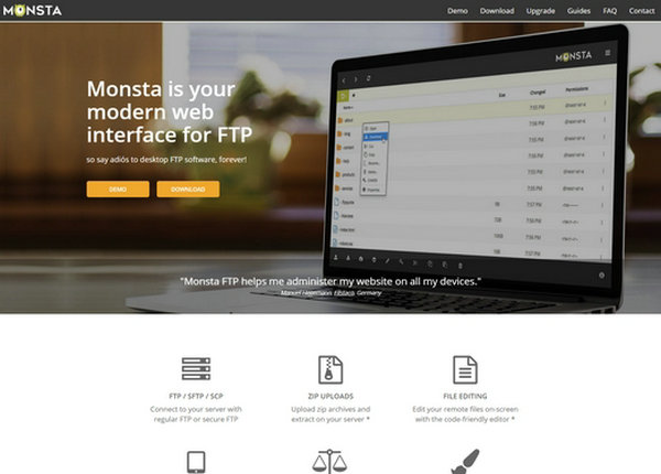 MonstaFTP:免费开发WEB FTP管理工具：www.monstaftp.com