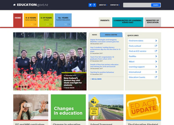 新西兰教育部国际网：www.education.govt.nz