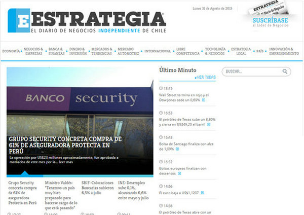 Estrategia:智利商业战略报：www.estrategia.cl
