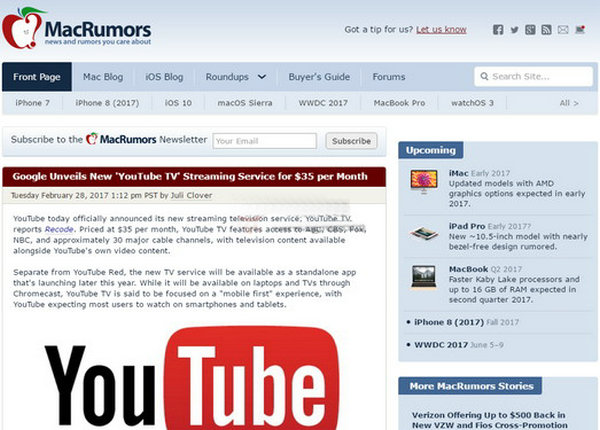 MacRumors|苹果产品消费资讯博客：www.macrumors.com