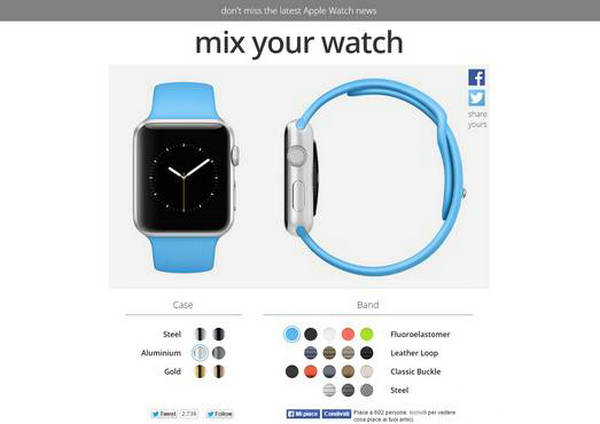 在线AppleWatch手表样式搭配网：mixyourwatch.com
