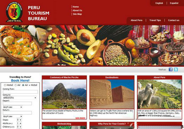 VisitPeru:秘鲁旅游局官方网站：www.visitperu.com