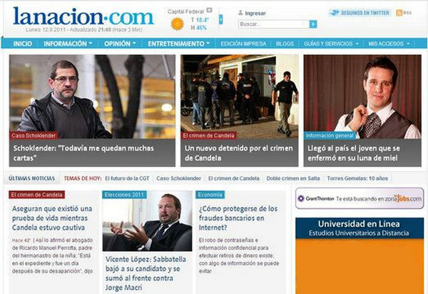 Lanacion:阿根廷民族报官网：www.lanacion.com.ar