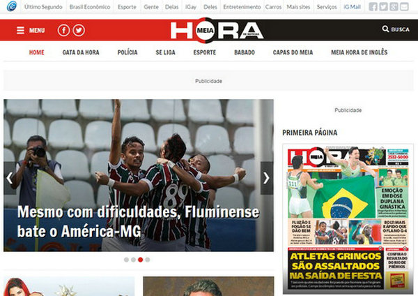 巴西MeiaHora日报网：meiahora.ig.com.br