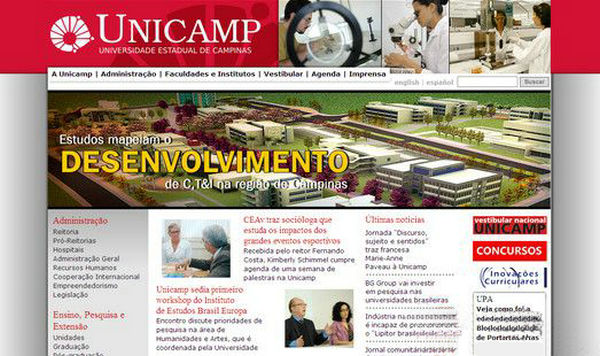 Unicamp:巴西金边大学：www.unicamp.br