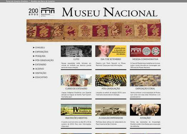 巴西自然历史国家博物馆：www.museunacional.ufrj.br