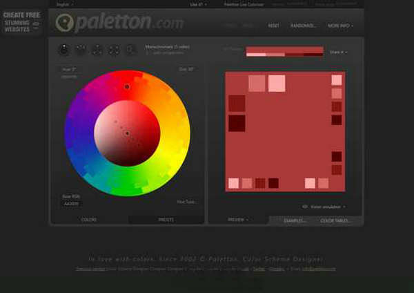 Paletton:在线配色方案设计网：paletton.com