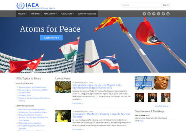 IAEA:国际原子能机构官网：www.iaea.org