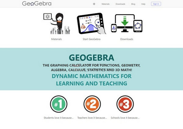 GeoGebra:免费数学互动教学工具：www.geogebra.org