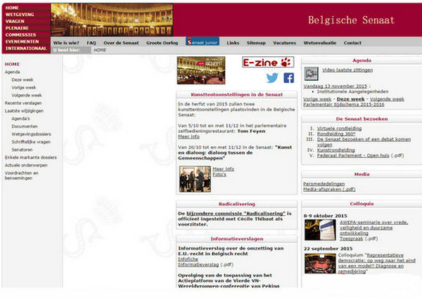 Senaat:比利时参议院：www.senate.be