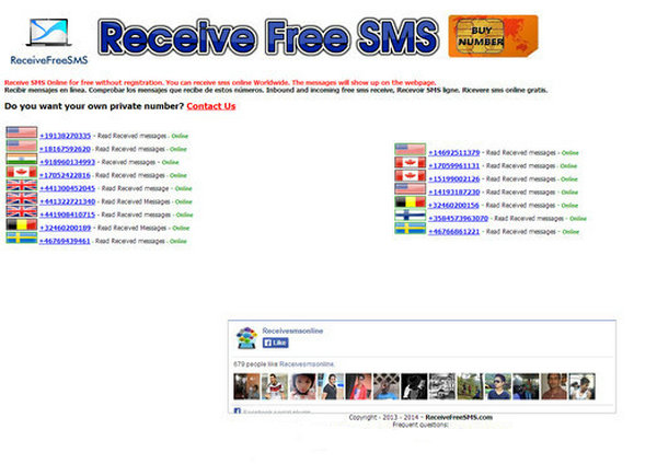 ReceiveFreeSMS:在线免费收短信服务网：www.receivefreesms.com