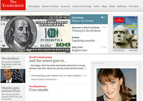Economist:英国经济学人新闻周刊杂志：www.economist.com