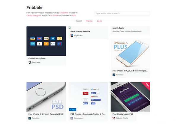 Fribbble:在线免费PSD资源下载站：fribbble.com