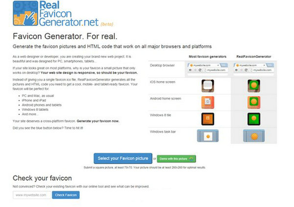 IconGenerator:在线网站图标生成器：realfavicongenerator.net