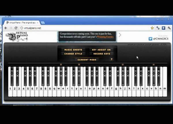 Virtualpiano:在线虚拟钢琴模拟器：www.virtualpiano.net