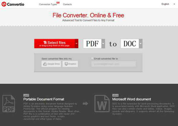 Convertio:在线免费文档转换工具：convertio.co