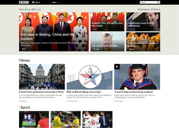 英国广播公司BBC官方网站：www.bbc.com