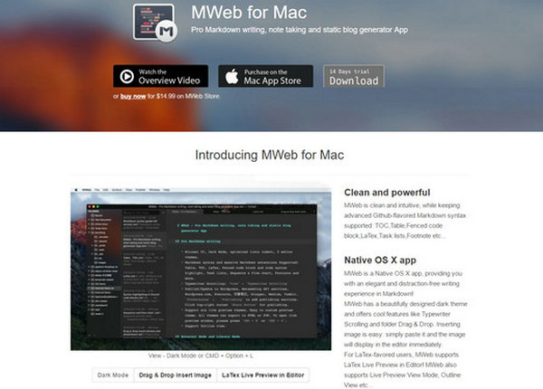 MWeb:基于Markdown静态博客生成工具：www.mweb.im