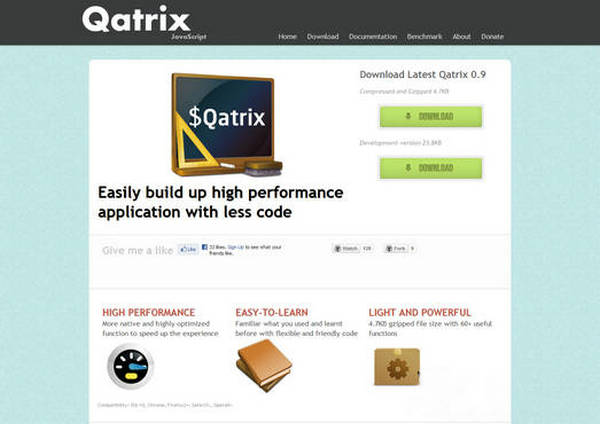 Qatrix:超轻量级JavaScript框架：qatrix.com