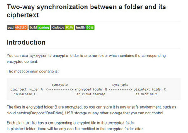 Syncrypto:文件夹加密同步工具：github.com